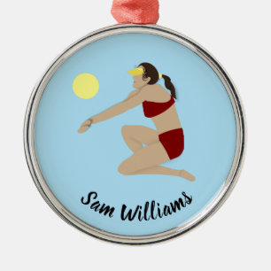 Beach Volleyball Ornament Aus Metall