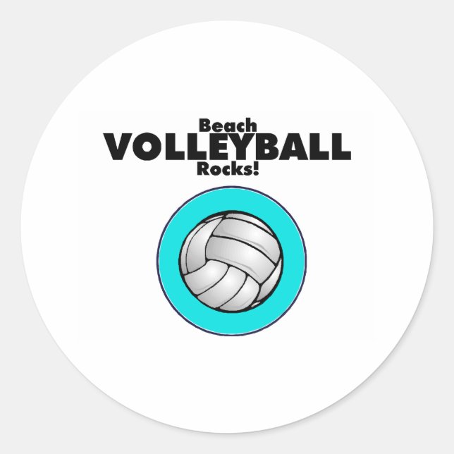Beach Volleyball Rocks Runder Aufkleber (Vorderseite)