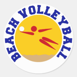 Beach Volleyball Runder Aufkleber