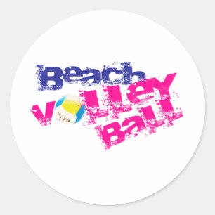 Beach Volleyball Runder Aufkleber