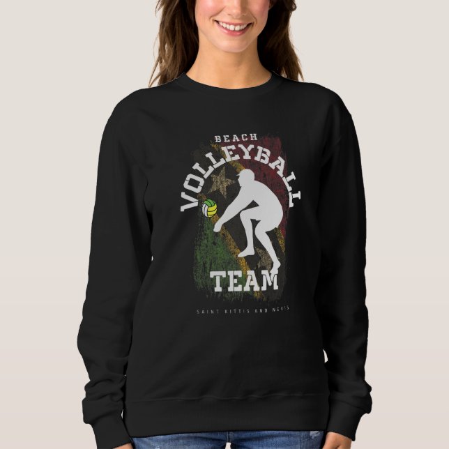 Beach Volleyball St Kittis & Nevis Flag Volleyball Sweatshirt (Vorderseite)