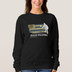 Beach Volleyball Uruguay Flag Liebe Volleyball spi Sweatshirt