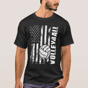 Beach Volleyball USA American Flag Setters Playa T-Shirt