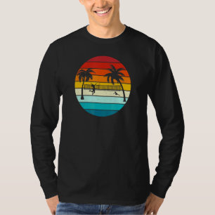 Beach Volleyball Vintag Retro Sunset Player Coach T-Shirt