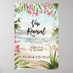 beach vow renouvellement party affiche d'accueil