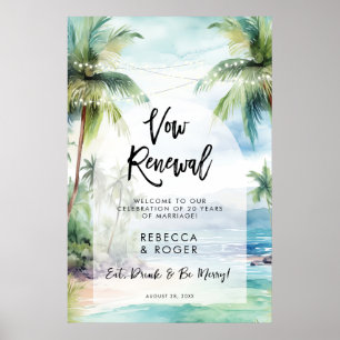 beach vow renouvellement party affiche d'accueil