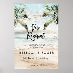 beach vow renouvellement party affiche d'accueil