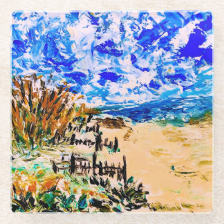 Beach Walk, Glass Coaster Glasuntersetzer