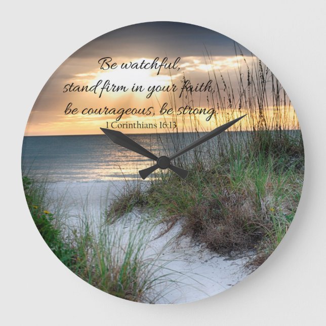Beach Wall Clock Große Wanduhr (Vorderseite)