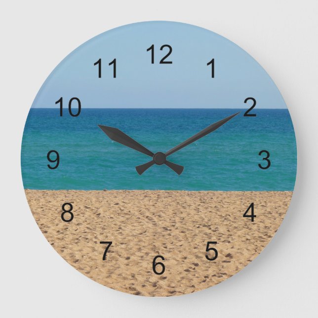 Beach Wall Clock Große Wanduhr (Vorderseite)