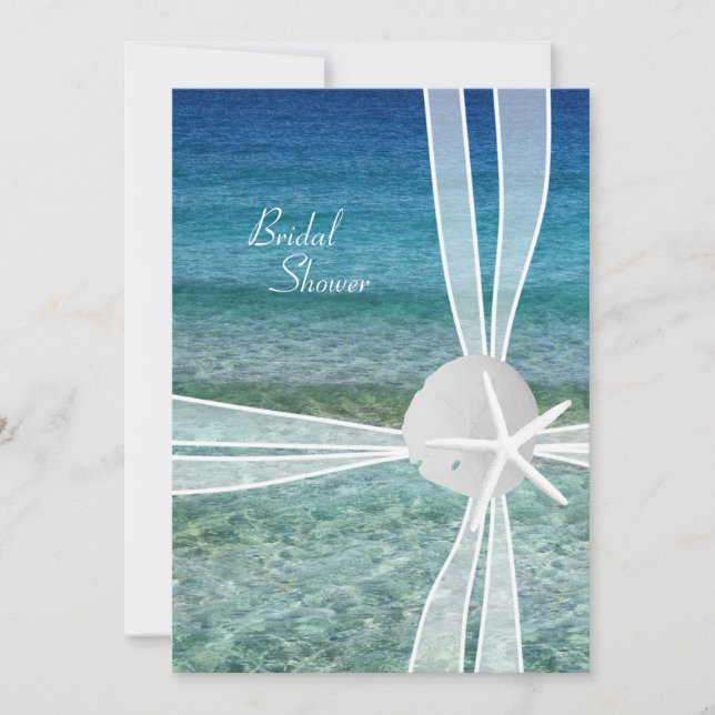 Beach Water Starfish Bridal Dusche Einladung (Vorderseite)