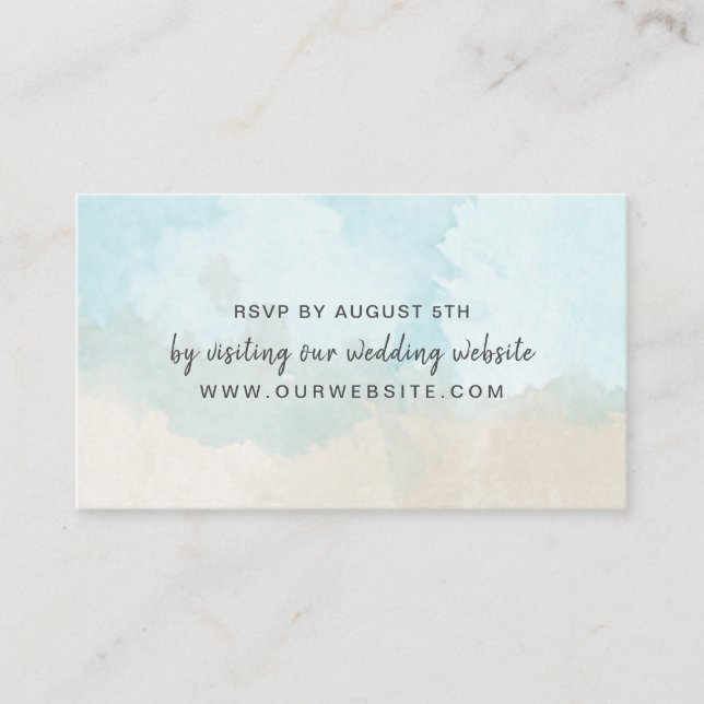 Beach Watercolor Hochzeitskarte Rsvp Begleitkarte (Vorderseite)