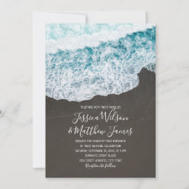 Beach Wave Ocean Destination Nautical Wedding Einladung