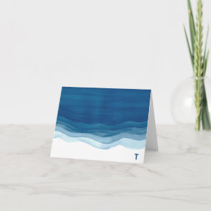 Beach Waves auf der Shore Monogram Note Card Karte