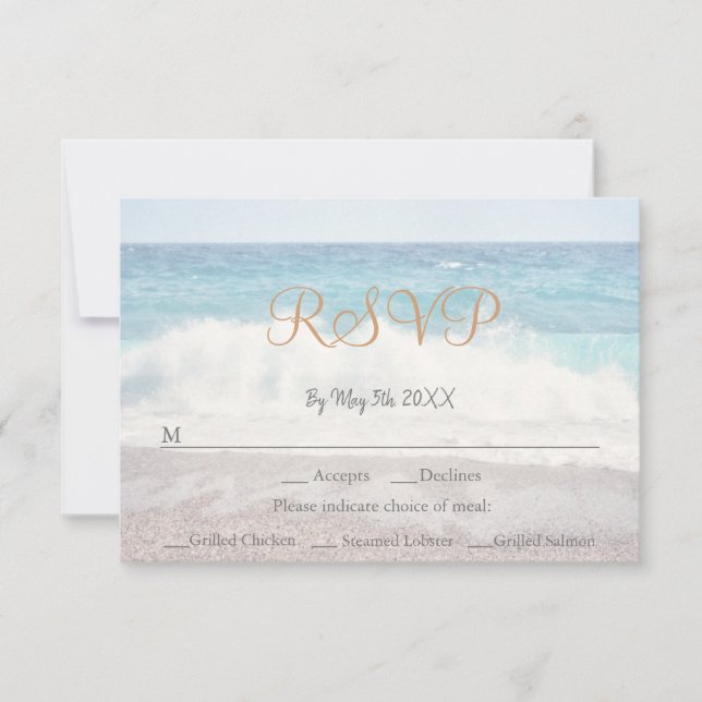 Beach Waves Beach Hochzeitskarte RSVP Karte (Vorderseite)