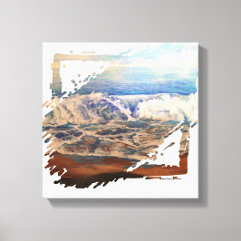 Beach Waves Blue Leinwanddruck