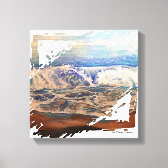 Beach Waves Blue  Leinwanddruck (Vorderseite)