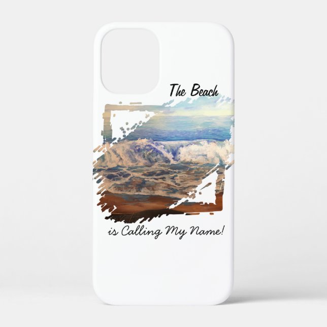 Beach Waves Blue Personalize Case-Mate iPhone Hülle (Rückseite)