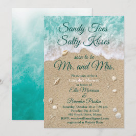 Beach Waves Sandy Toes Couple's Dusche Einladung