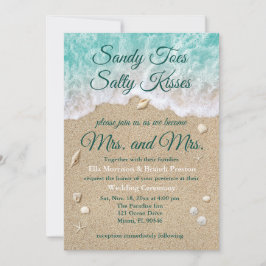 Beach Waves Sandy Toes Salty Kisses Mrs. & Mrs. Einladung
