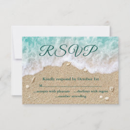 Beach Waves Sandy Toes Salty Kisses Mrs. & Mrs. UA RSVP Karte