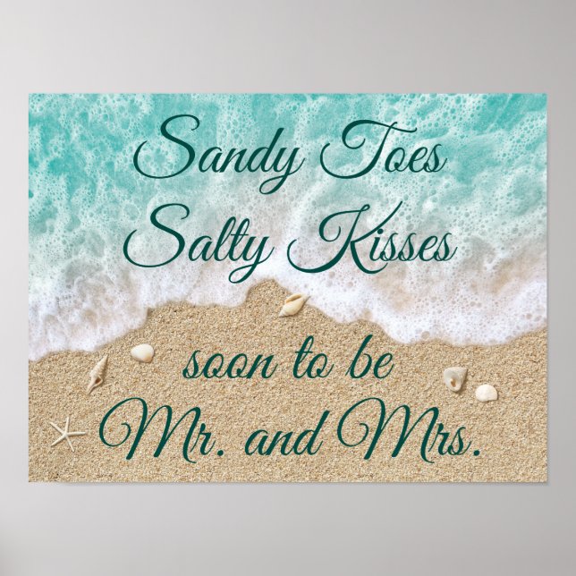 Beach Waves Sandy Toes Salty Kisses Poster (Vorne)