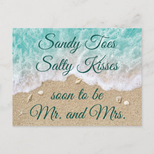 Beach Waves Sandy Toes Salty Kisses Save the Date Ankündigungspostkarte