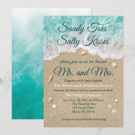 Beach Waves Sandy Toes Salty Kisses Wedding Invite Einladung