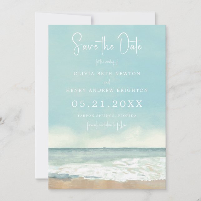 Beach Waves Save the Date (Vorderseite)