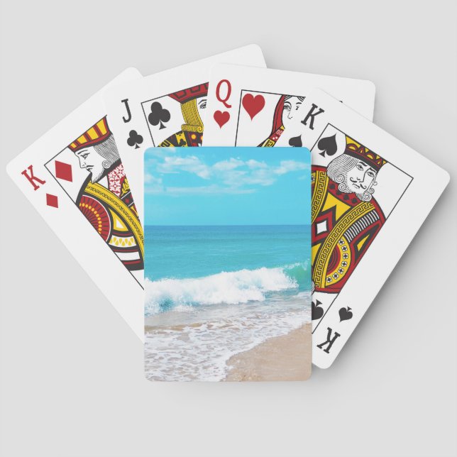 Beach Waves Seascape-Classic Playing Cards Spielkarten (Rückseite)