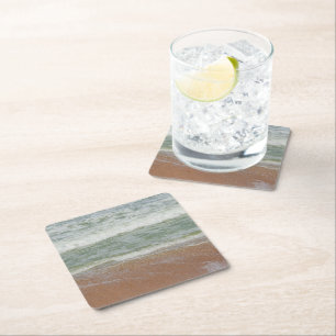 Beach Waves Water Sand Ocean Natur Landschaftliche Rechteckiger Pappuntersetzer