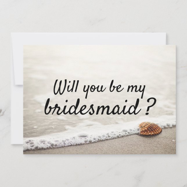 Beach Waves Wedding Bridesmaid Einladung (Vorderseite)