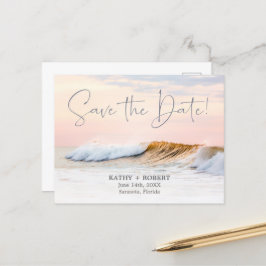 BEACH WEDD SAVE THE DATE POSTCARD | OCEAN WAVES POSTKARTE