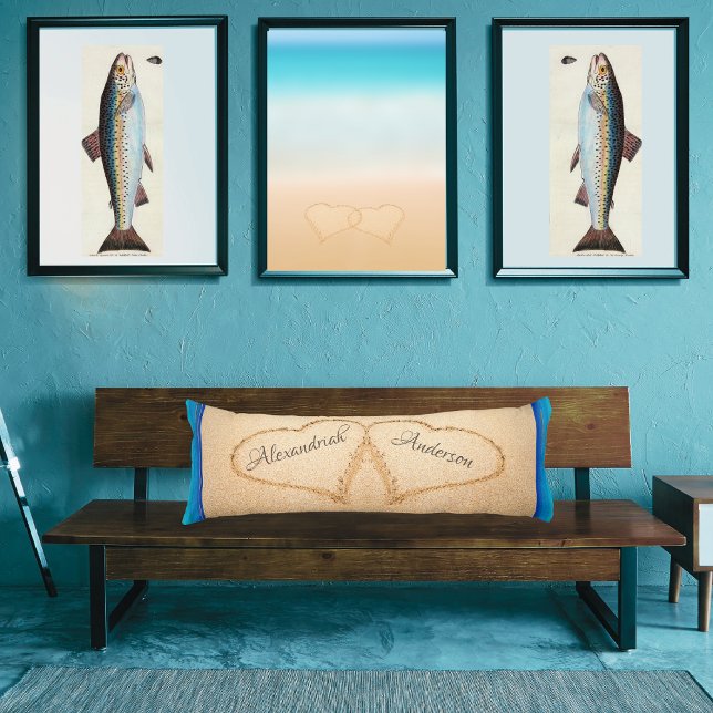 Beach Wedding 2 Herz im Sandkissen Seitenschläferkissen (Von Creator hochgeladen)