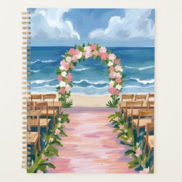 Beach Wedding Aisle Floral Watercolor Planer