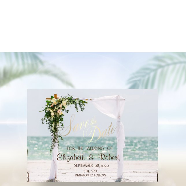 Beach Wedding Arbor Floral Save the Date (Von Creator hochgeladen)