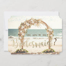 Beach Wedding Arbor Rose Bridesmaid Card