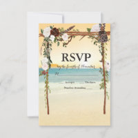 Beach Wedding Arbor RSVP Karte