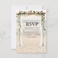 Beach Wedding Arbor RSVP Karte