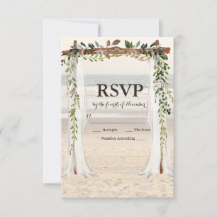 Beach Wedding Arbor RSVP Karte