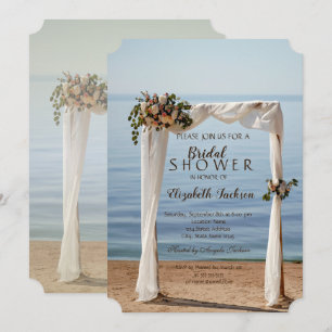 Beach Wedding Arch Floral Brautparty Einladung
