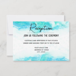 Beach Wedding Blue Wave Empfang Informationskarte RSVP Karte