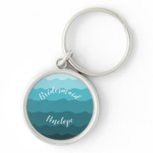 Beach Wedding Blue Waves Bridesmaid mit Namen