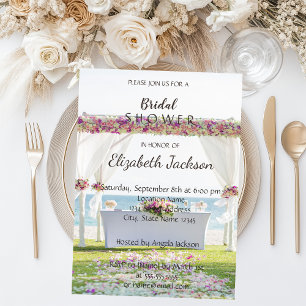 Beach Wedding Blume Brautparty Einladung