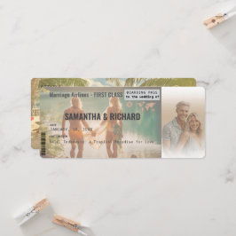 Beach Wedding Boarding Pass Romantic Beach Einladung