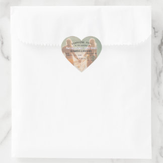 Beach Wedding Boarding Pass Romantic Herz-Aufkleber