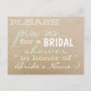 Beach Wedding/Bridal Dusche Einladungen in Sand
