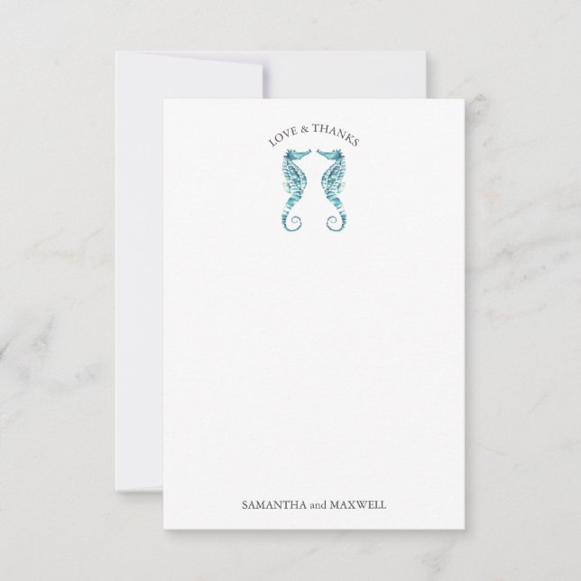 Beach Wedding danke Ihnen Cards Seepferde (Vorderseite)