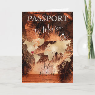 Beach Wedding Destination Passport Carte du monde 