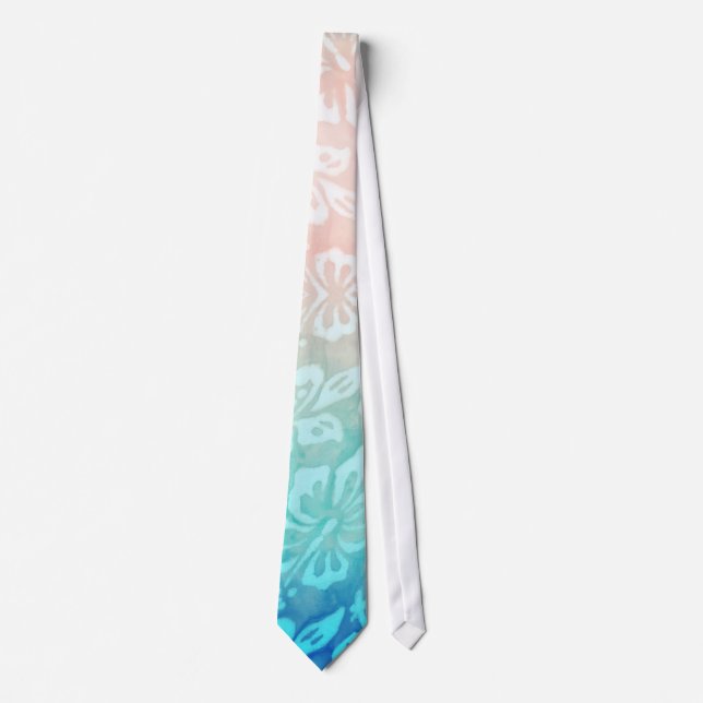 Beach Wedding Dolphin Luau Party Nautical Blue Tie Krawatte (Vorderseite)